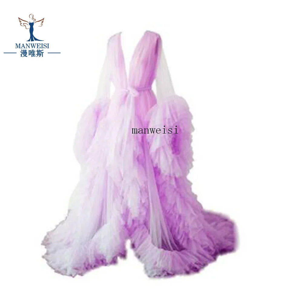 Maternity Robes Wedding Shawl Pregnant Women Sexy Tulle Bathrobe Dresses Photo Shoot Party Fluffy Baby Shower Gowns