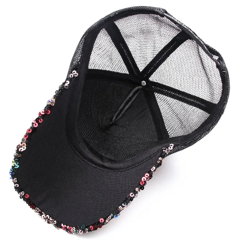 New Shiny sequined Unisex Cotton Dad hat Baseball Caps Custom Graffiti Snapback Fashion Sports Hats For Men Women hip hop Cap