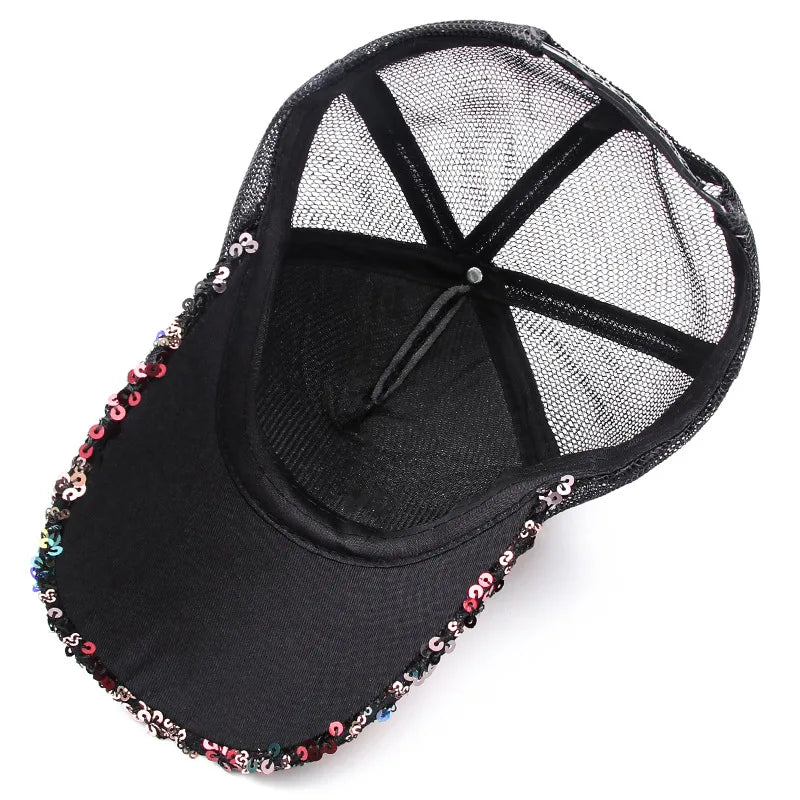 New Shiny sequined Unisex Cotton Dad hat Baseball Caps Custom Graffiti Snapback Fashion Sports Hats For Men Women hip hop Cap