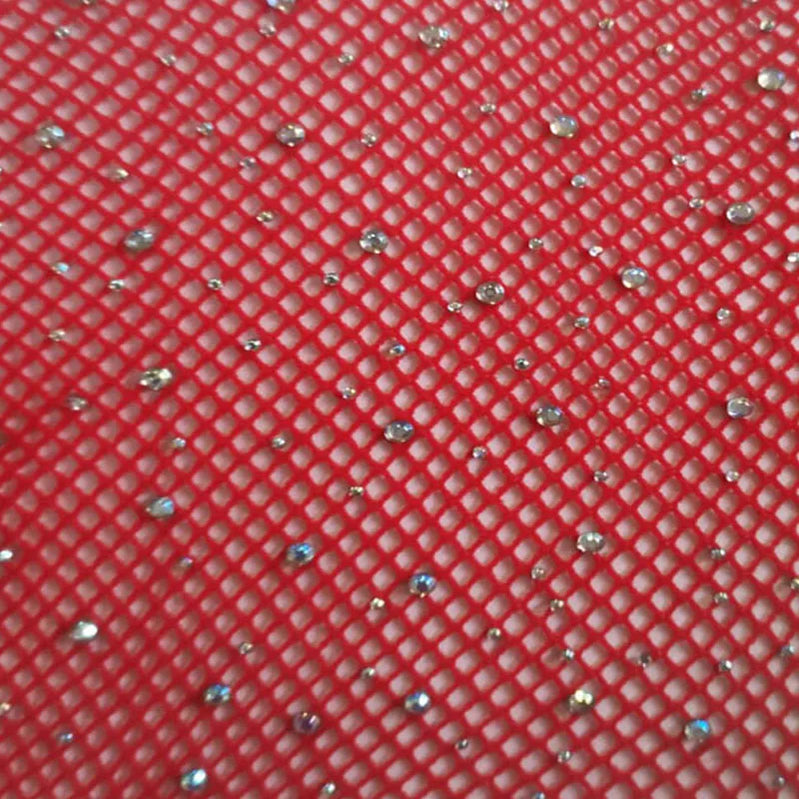Sexy Glitter Small Mesh Thin Pantyhose Women Individuality Shiny Fishnet Tights Sell Well red one size