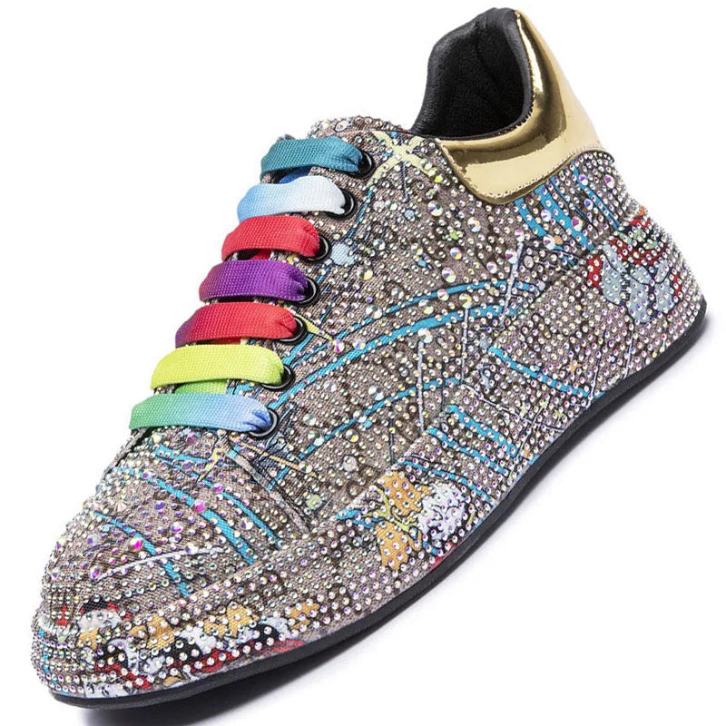 Sneakers Women Skate Shoes Big Size New Rhinestone Women Loafers Platform Fashion Shiny Women's Casual Shoes
