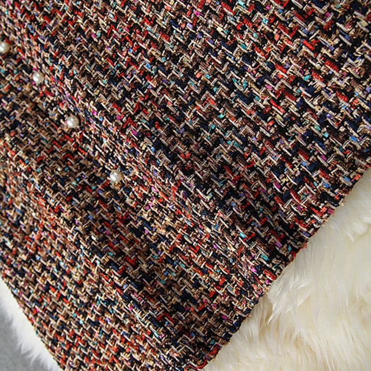 Women's Fashion Autumn Winter 2 Piece Dress Set Female Party Outfits Black Sweater Top and Long Tweed Woolen Skirt Suit Twinset