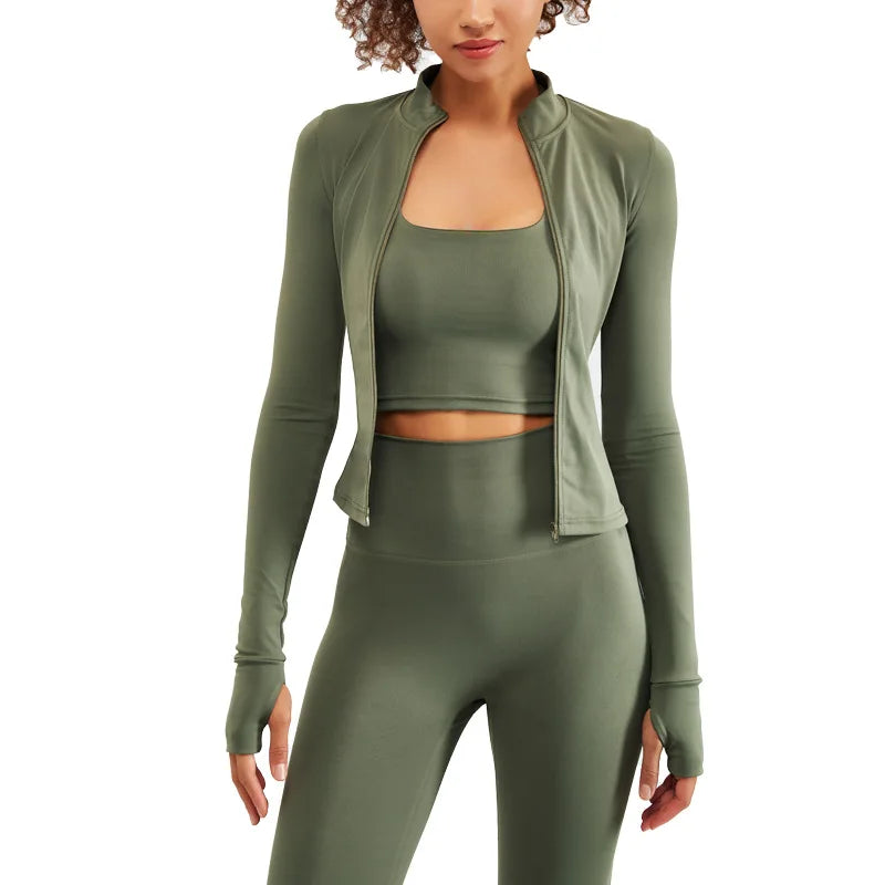 2/3PCS Sport Yoga Set Soft And Breathable High Waist Fitness Gym Suit Sportwear Women Set Workout Clothes For Women Tracksuit 3pcs Army green