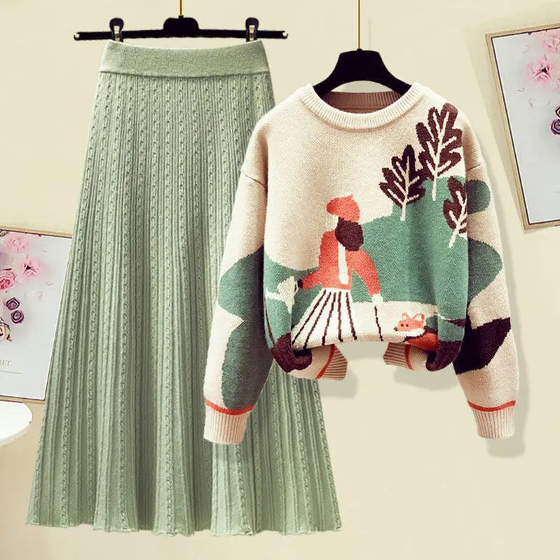 Women's spring and autumn knitted sweater girls Western fashion slim casual cotton