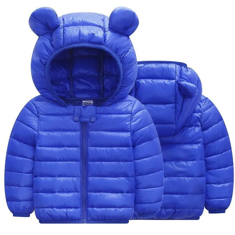 Baby Girls Jacket Spring Autumn Winter Jacket For Girls Coat Kids Warm Hooded Outerwear Children Clothes Infant Girls Coat Blue