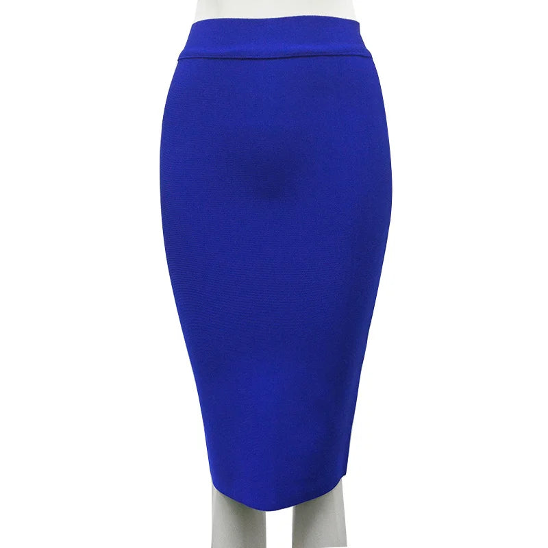 16 Colors Tight Pink Green Black Rayon Knee Length Bandage Skirt Night Club Party Skirt