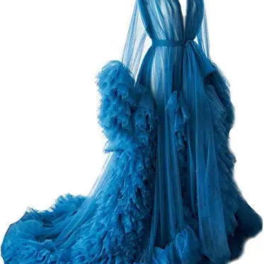 Maternity Robes Wedding Shawl Pregnant Women Sexy Tulle Bathrobe Dresses Photo Shoot Party Fluffy Baby Shower Gowns 10