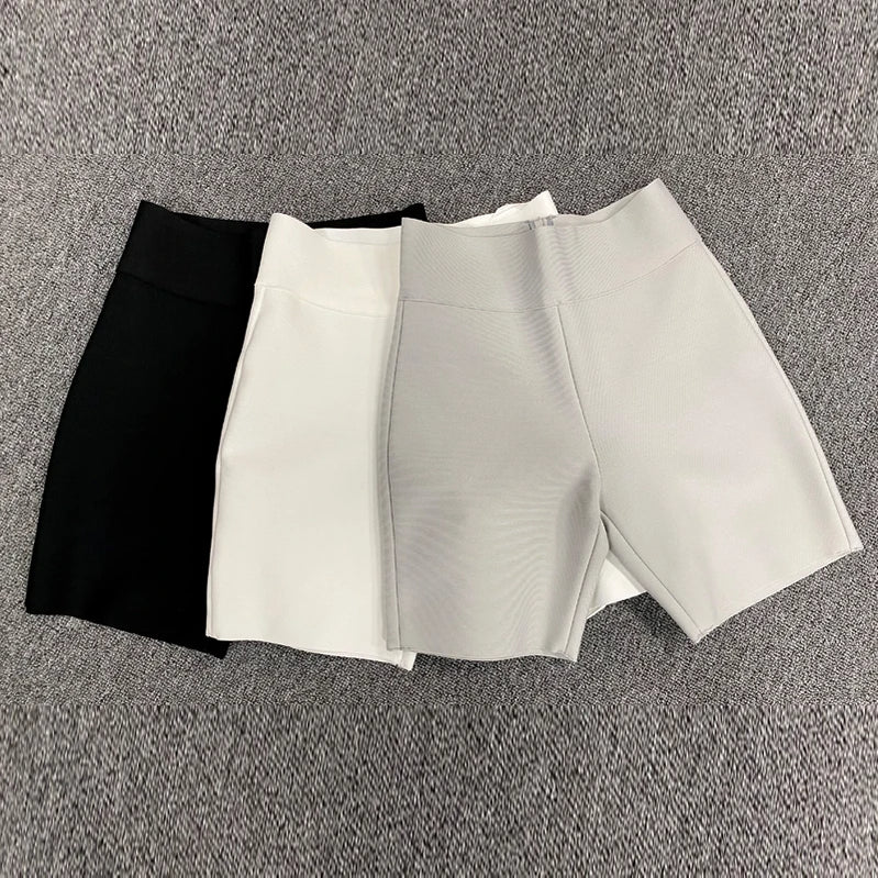 Women Sports Outfit Female Yoga Gym Fitness Black Gray White Running Rayon Bandage Shorts Pants