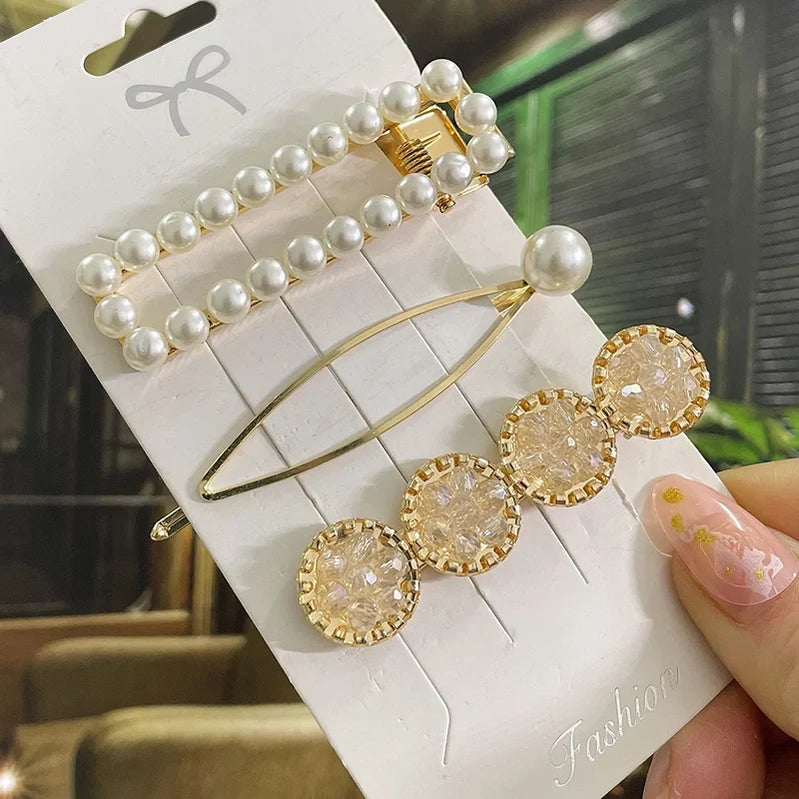 Simulated Pearl Hair Clips For Women Korean Women Hairpins Girl Geometric Hair Barrettes Fashion Hairgrip Hair Accessories Set 14