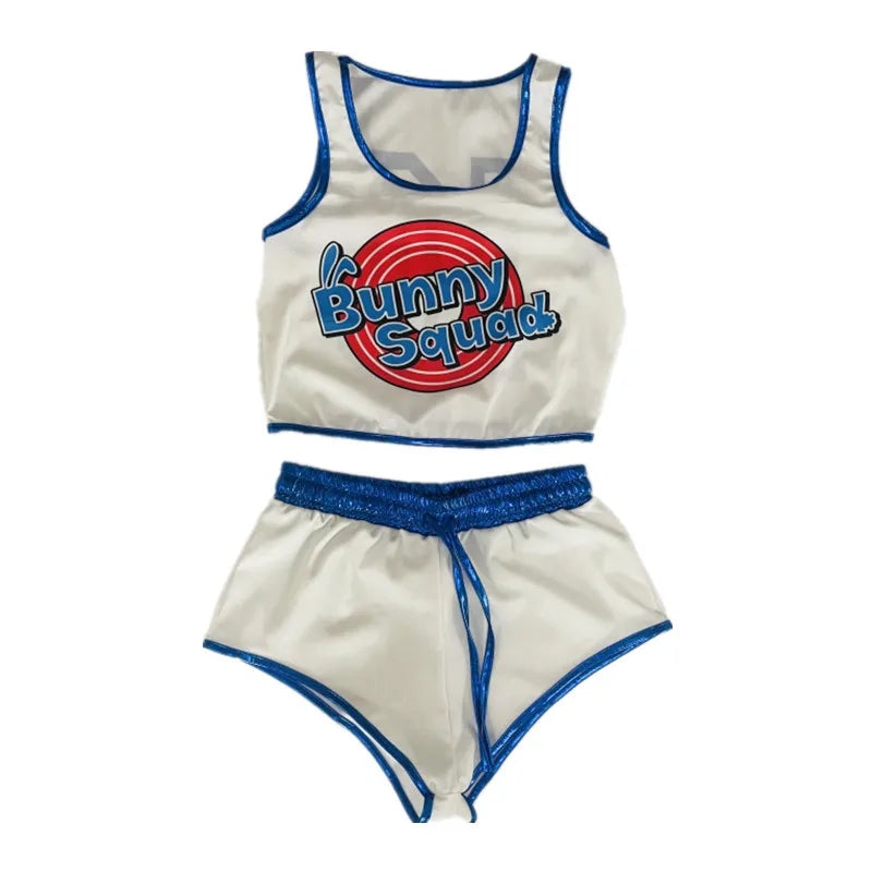 Space Lola Bunny Rabbit Cosplay Costume Rabbit Bunny Jam Costumes Women Girls Halloween Party Clothes Tops Shorts Outfit Set Beige