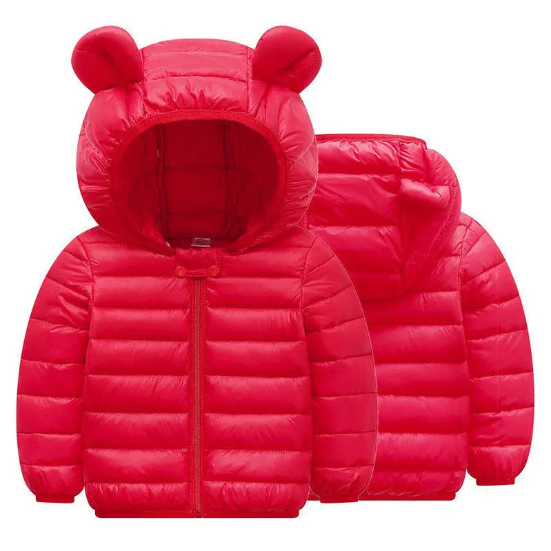 Baby Girls Jacket Spring Autumn Winter Jacket For Girls Coat Kids Warm Hooded Outerwear Children Clothes Infant Girls Coat Red