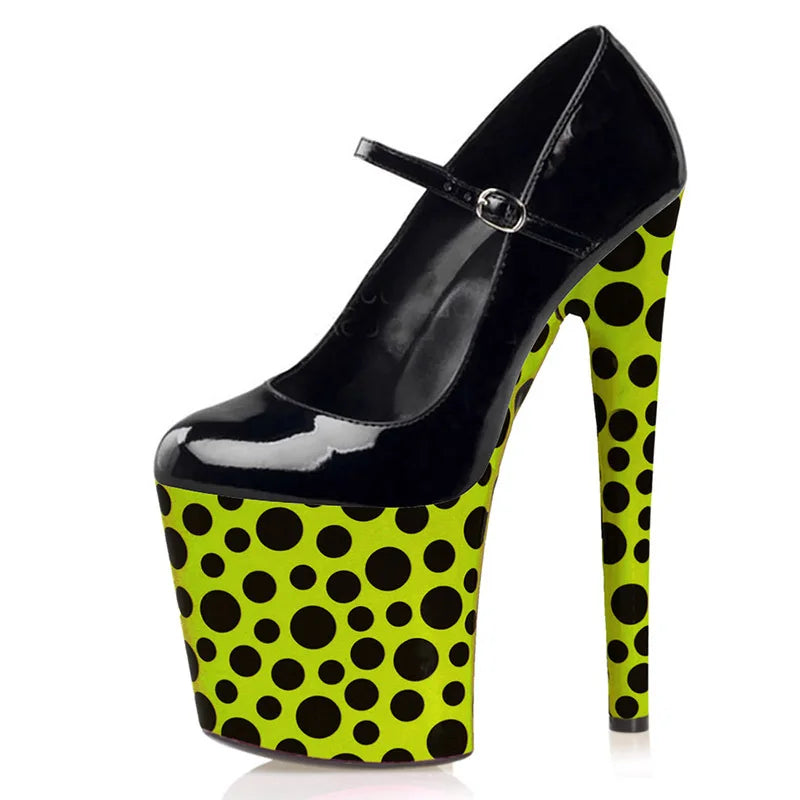 Color Shallow Round toe Women's Pumps Party Props Sexy Fetish 20CM Super High heeled shoes Platform 8 inches Pumps 4