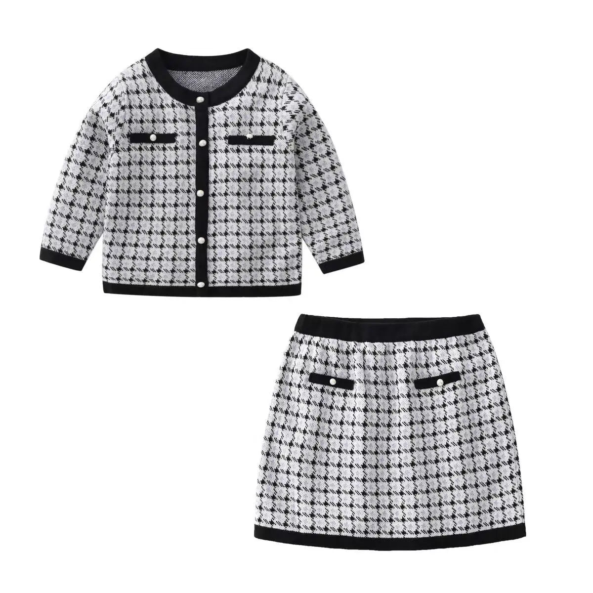 Autumn Winter Baby Girl Knitted Dress Japanese Navy Collar College Style Pleated Dress Kids Dresses for Girls Dress for Girls black