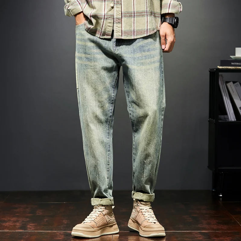 Jeans For Men Baggy Pants Loose Fit Harem Pants Vintage Clothes Men Fashion Pockets Patchwork Large Trousers Oversized 42