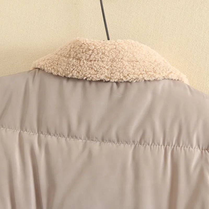 Plus Size Vest For Women 3XL-5XL Lapel Patchwork Sleeveless Jacket Zipper And Big Pocket Winter Vest Large Size Casual Coat Vest