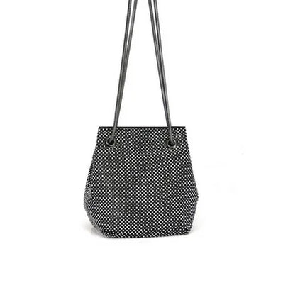 Flower Candy Color Women Evening Bags Wedding Party Event Clutch Diamonds Metal Rhinestones Handbags Beading Purse Diamonds Bag YM1870black Mini(Max Length<20cm)