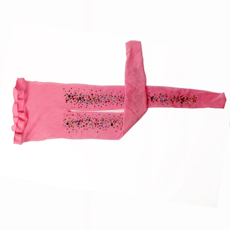 Sexy Women Rhinestones Pantyhose Shiny Diamond Summer Fishnet Tights Transparent Stockings Bling Medias De Mujer Fashion Party Pink One Size