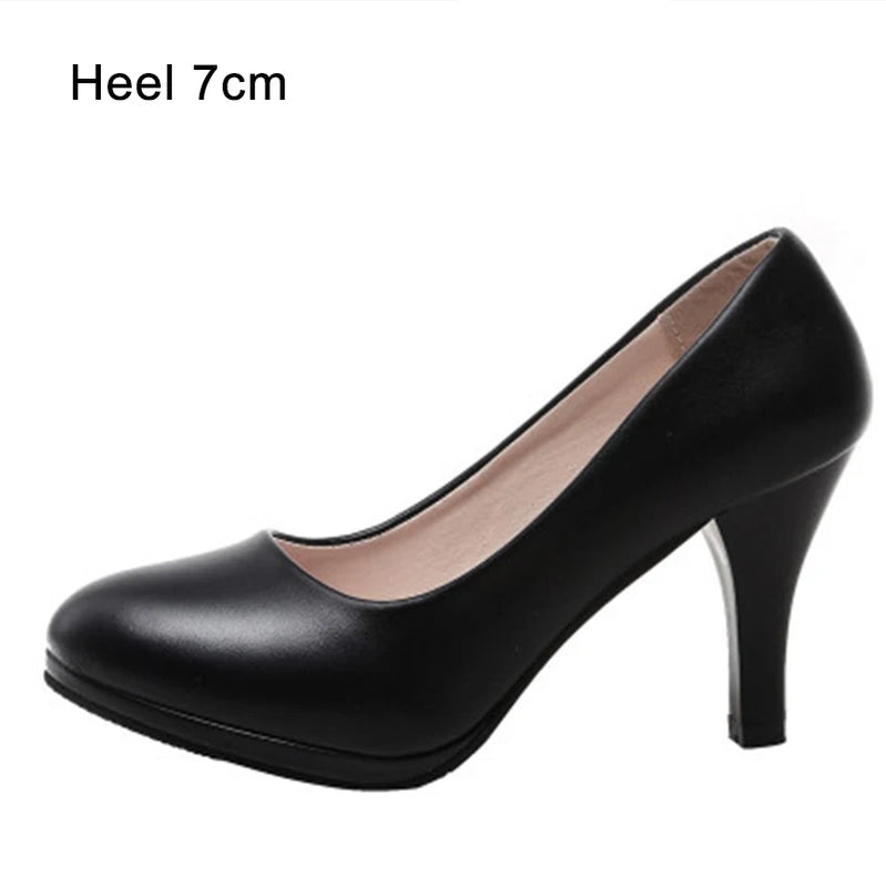 Voesnees Women Shoes Comfortable Formal Wear Black High Heels 3-5cm Professional Mid-heel Flight Attendant Etiquette Work Shoes