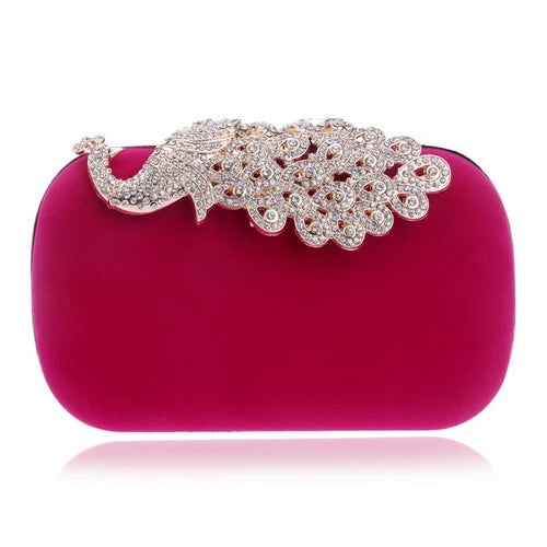 Clutch evening bags Crown rhinestones evening bags purse shoulder bag for wedding Diamonds Lady Purse Mini Evening Bags YM1009rose