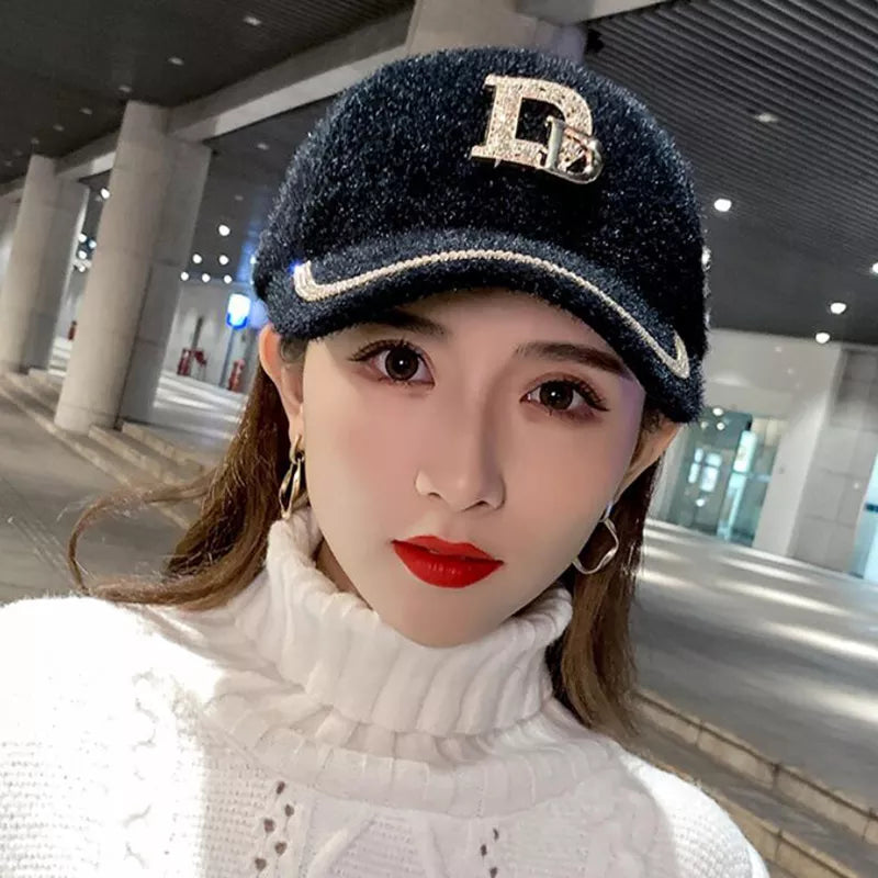 DYLAOPAN2021 Letter D Baseball Cap Women rhinestone  trend cotton bling Cap  snapback  hip hop cap UV protection Hat Women's Cap - Basso & Brooke