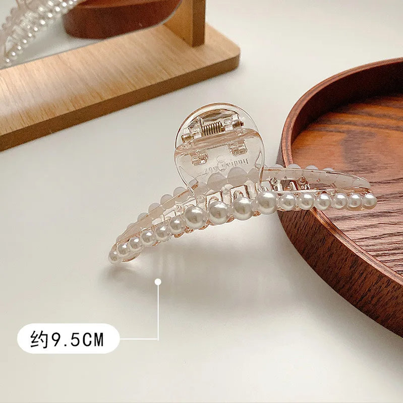 Kshmir New style exaggerated large beads acrylic hair clip large make-up hair styling hairpin female hair pearl hair accessories 14