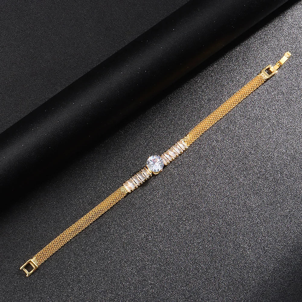 Jewelry For Women Brilliant Cubic Zircon Necklace Earrings Ring and Bracelet Wedding Bridal Jewelry Sets Dress Accessories