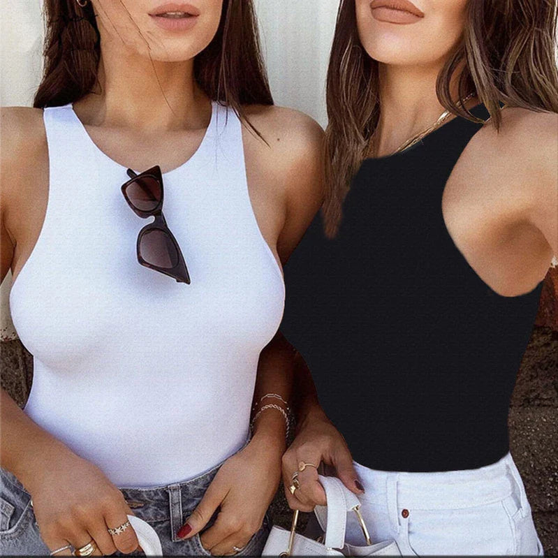 Sexy Tank Tops For Women White O Neck Sleeveless Corset Summer Off Shoulder Body Tops Streetwear Sexy Bodysuit Female Tank Top