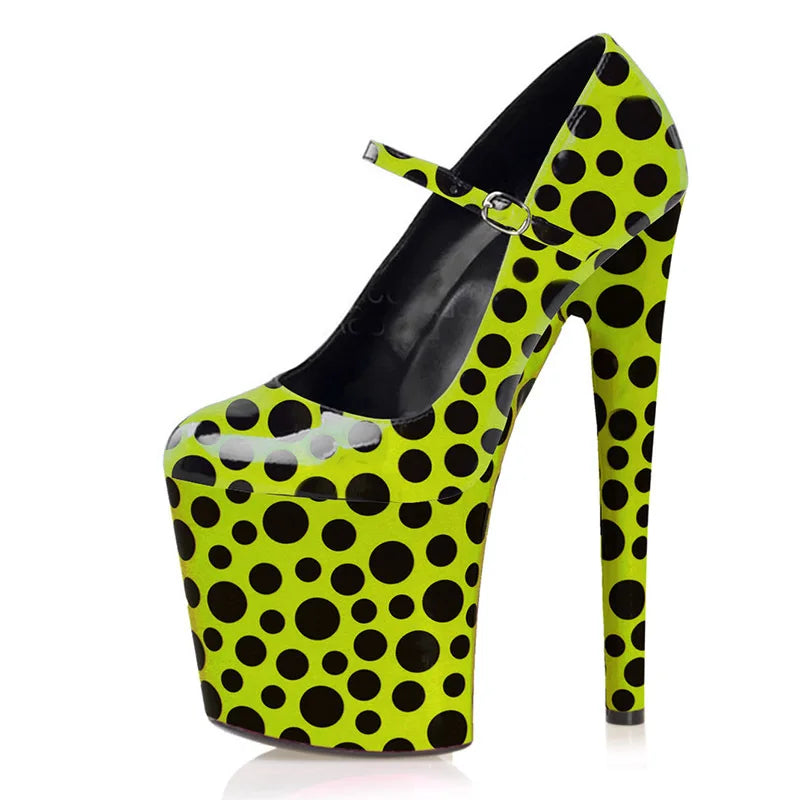 Color Shallow Round toe Women's Pumps Party Props Sexy Fetish 20CM Super High heeled shoes Platform 8 inches Pumps 5