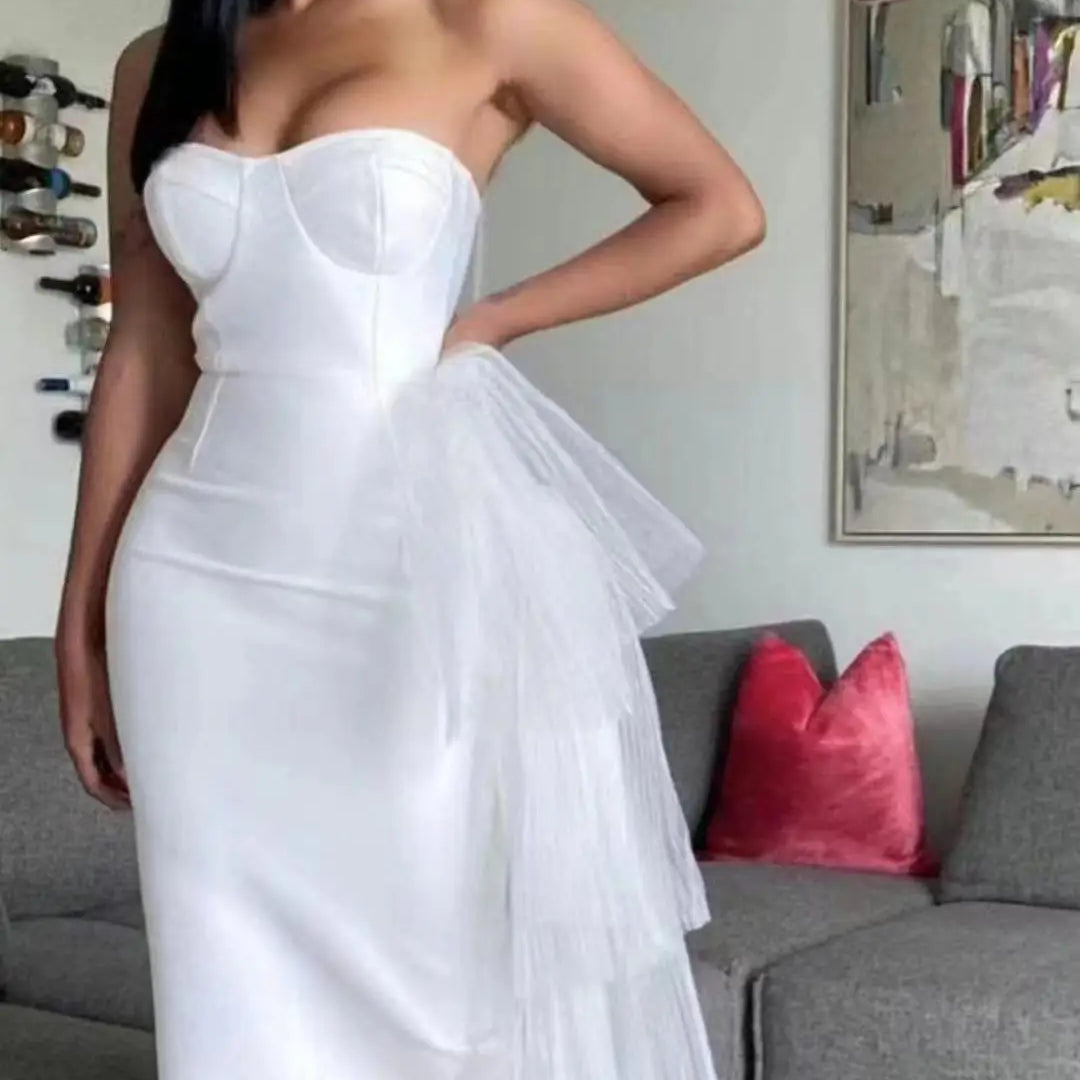 New Skyblue Women Rayon Bandage Off the Shoulder Sexy Bodycon Mid-calf Dress Celebrate Fashion Birthday Party Outfit Vestido