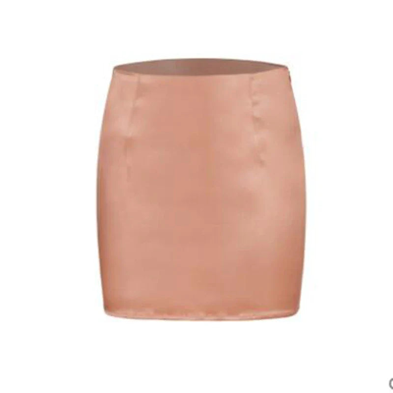 Y2k Satin Silk Skirt Women High Waist Summer Mini Skirt New Skinny Stretchy Sexy Ladies Quality Black Office Pencil Skirts