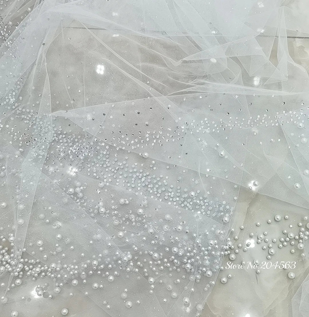 Romantic Two-Layer Church Wedding Veil with Pearls and Crystals Bridal Veils with Comb MM CHINA