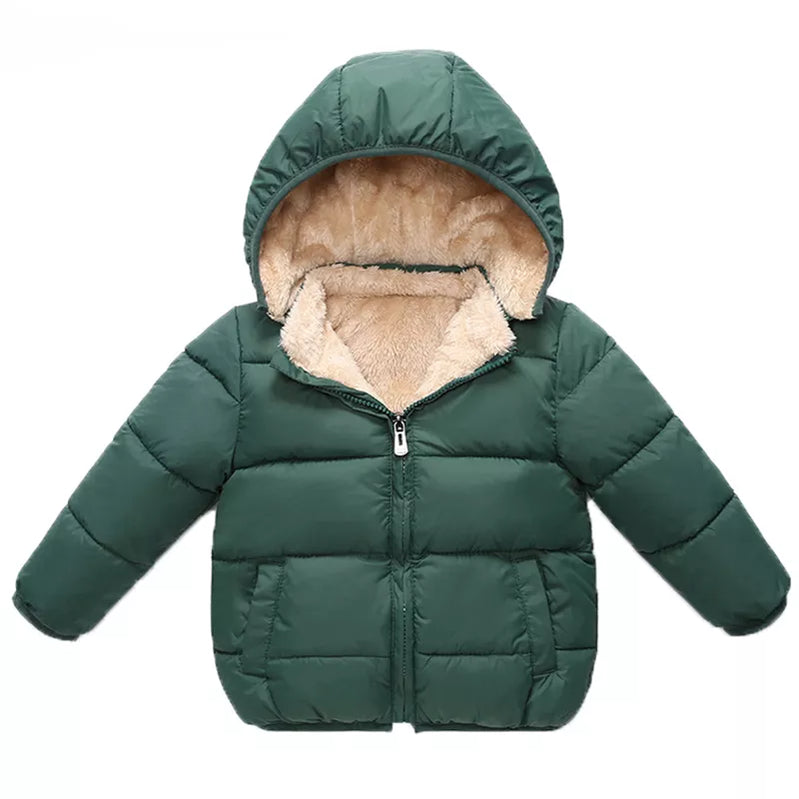 베이비 키즈 재킷 소년 겨울 두꺼운 코트 여자 후드 재킷 어린이의 옷을위한 따뜻한 캐시미어 겉옷 유아 외투 1-6y