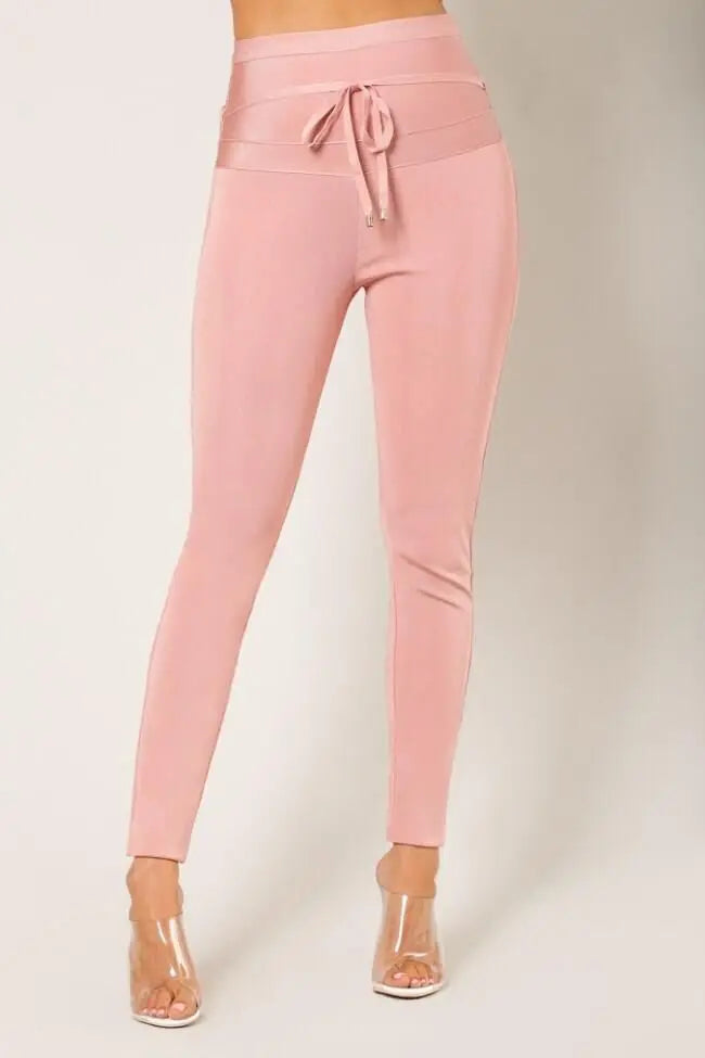 Black Grey Pink Rayon Bandage Pant Sexy Fashion Celebrity Pant