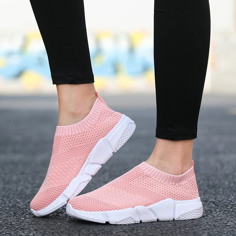 Women Boots Long Tube Socks Shoes Female Fashion Sexy Shoes for Women Over the Knee Boots For Women Sneakers Pink