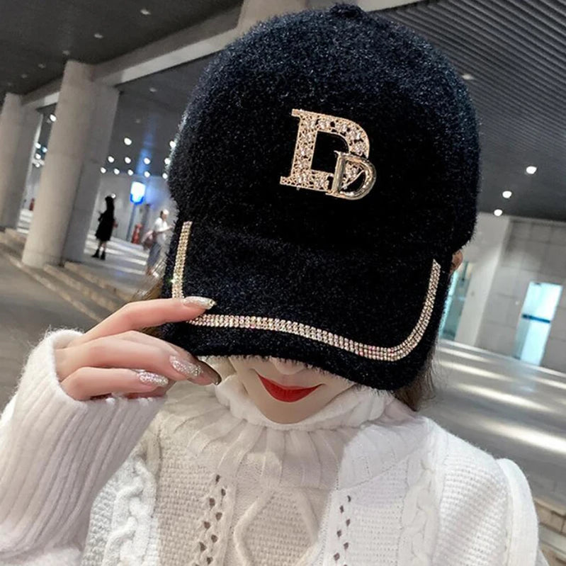 DYLAOPAN2021 Letter D Baseball Cap Women rhinestone trend cotton bling Cap snapback hip hop cap UV protection Hat Women's Cap