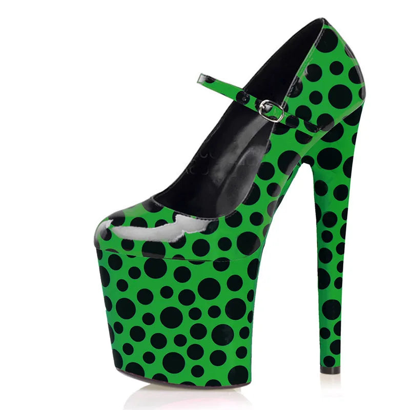 Color Shallow Round toe Women's Pumps Party Props Sexy Fetish 20CM Super High heeled shoes Platform 8 inches Pumps 2