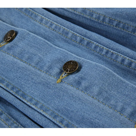 Autumn Denim Dress For Women Long Sleeve Button Up Blue Korean Fashion Collared Mini Jean Dress Clothing