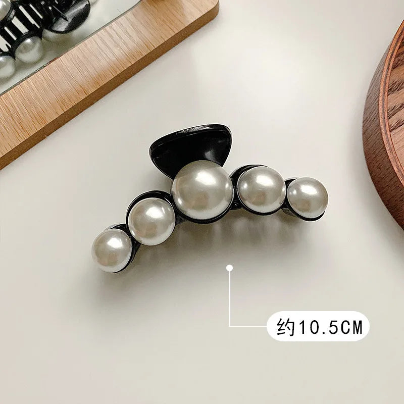 Kshmir New style exaggerated large beads acrylic hair clip large make-up hair styling hairpin female hair pearl hair accessories 4