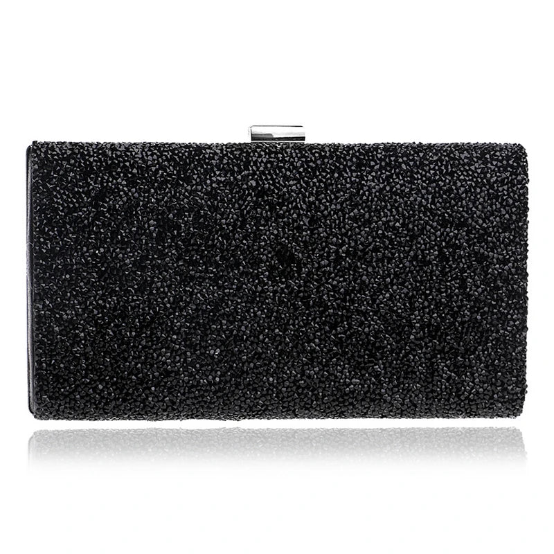 Flower Candy Color Women Evening Bags Wedding Party Event Clutch Diamonds Metal Rhinestones Handbags Beading Purse Diamonds Bag YM1042black Mini(Max Length<20cm)
