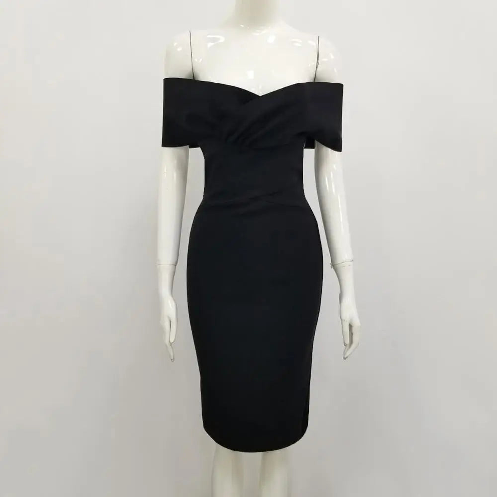 Free Shipping Arrival Sexy Off Shoulder Mint Green Women Summer Bandage Dress 2019 Designer Fashion Party Dress Club Vestido