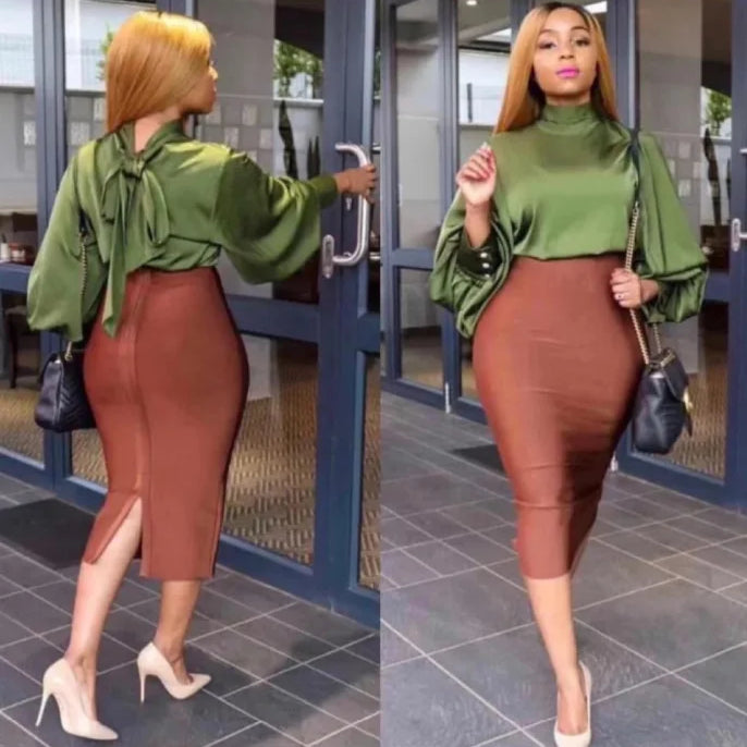 16 Colors Tight Pink Green Black Rayon Knee Length Bandage Skirt Night Club Party Skirt