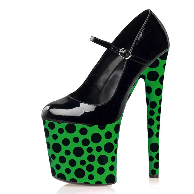 Color Shallow Round toe Women's Pumps Party Props Sexy Fetish 20CM Super High heeled shoes Platform 8 inches Pumps 1