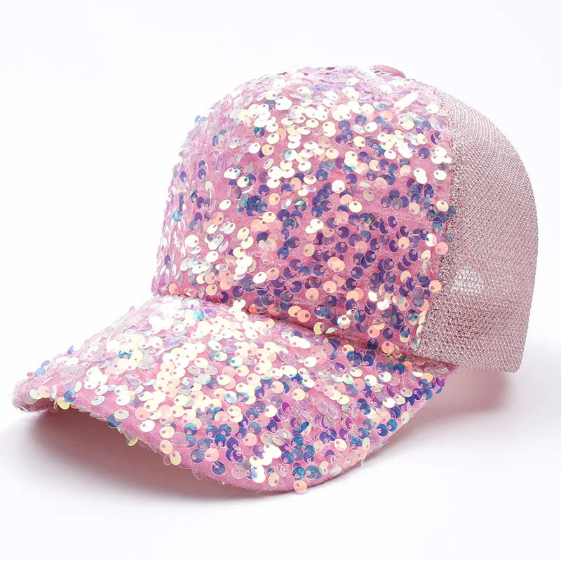 New Shiny sequined Unisex Cotton Dad hat Baseball Caps Custom Graffiti Snapback Fashion Sports Hats For Men Women hip hop Cap