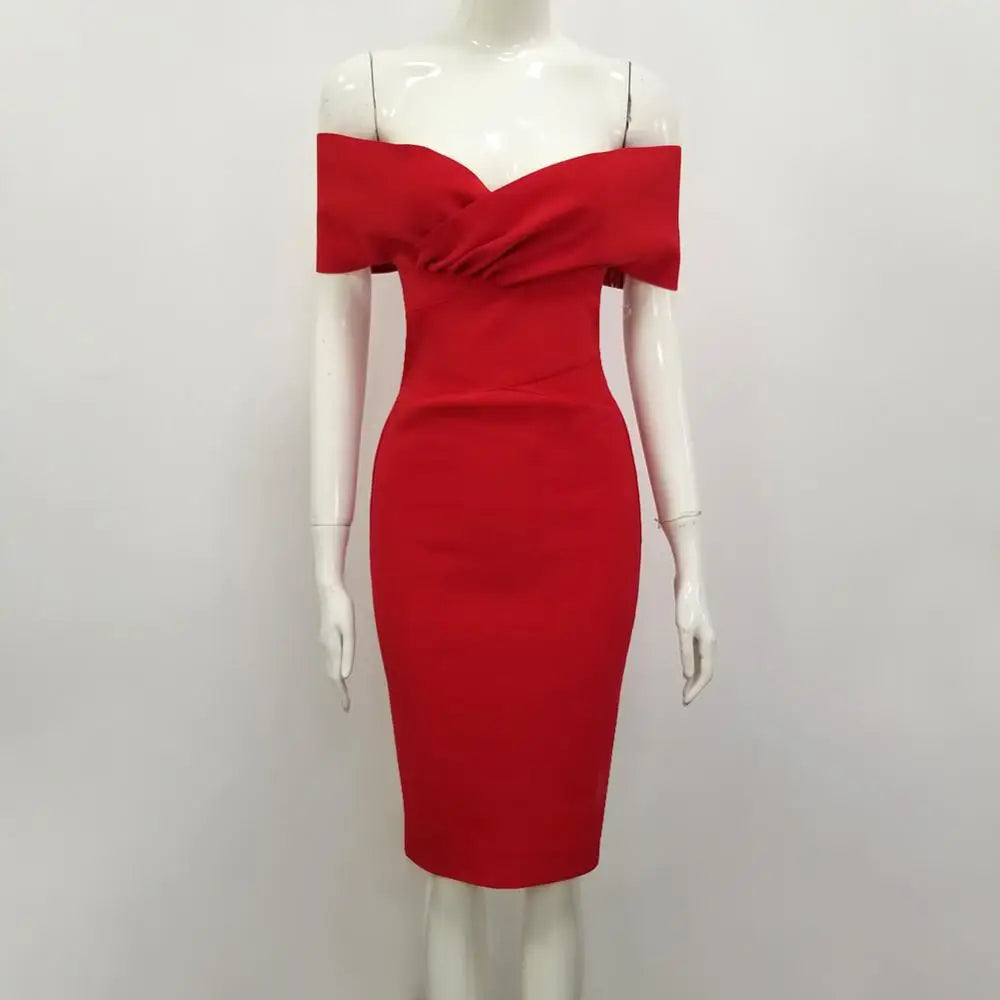 Free Shipping Arrival Sexy Off Shoulder Mint Green Women Summer Bandage Dress 2019 Designer Fashion Party Dress Club Vestido