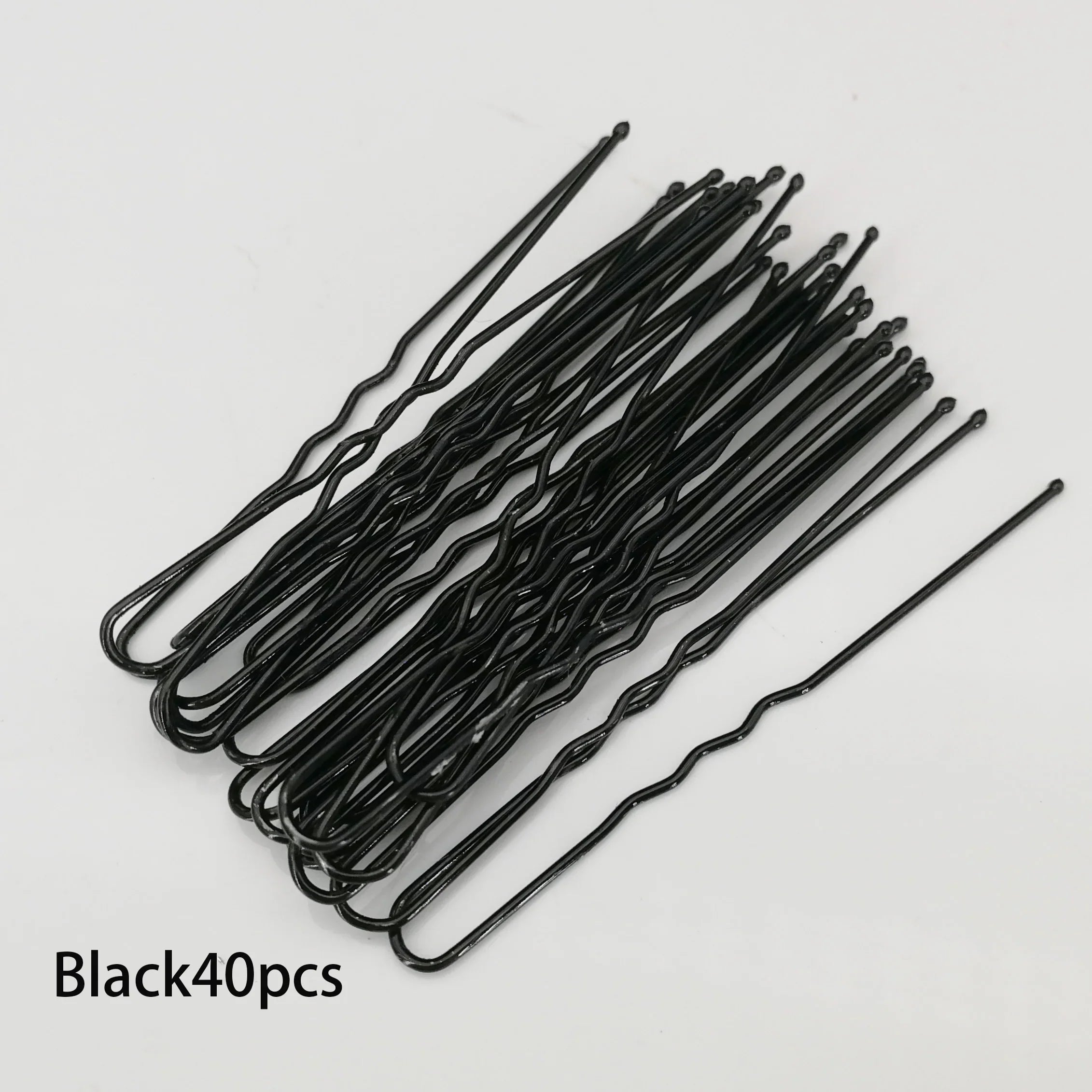 Women U-shaped Pin Metal Barrette Clip Hairpins Simulated Pearl Bridal Tiara Hair Accessories Wedding Hairstyle Design Tools 40pcs set black