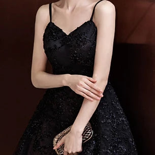 A-LINE SHORT STUDENT YOUNG ROBES SOIREES TULLE SEXY PARTY PRETTY GRADUATION DRESSES black