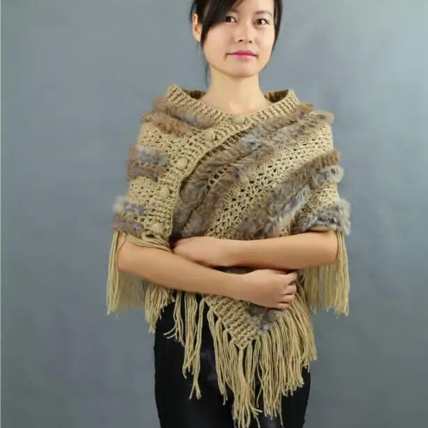 Spring wearing coat rabbit fur cape women's fur shawl all-match bride wedding formal dress free shipping grass yellow One Size