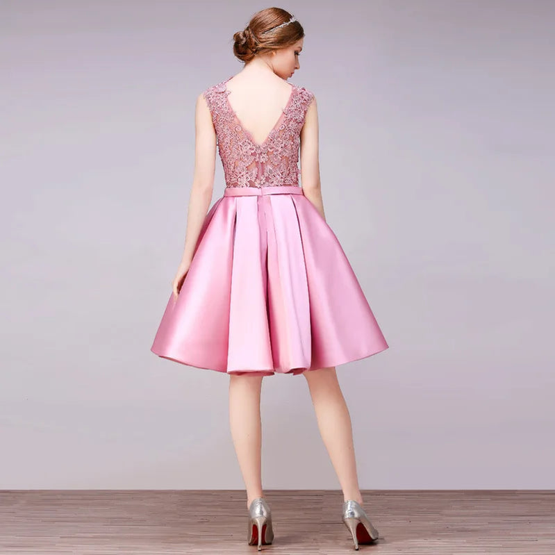 ROBE DE SOIREE SHORT COCKTAIL DRESSES PARTY PLUS SIZE WOMEN LACE GOWN BACKLESS A LINE VESTIDOS ELEGANT