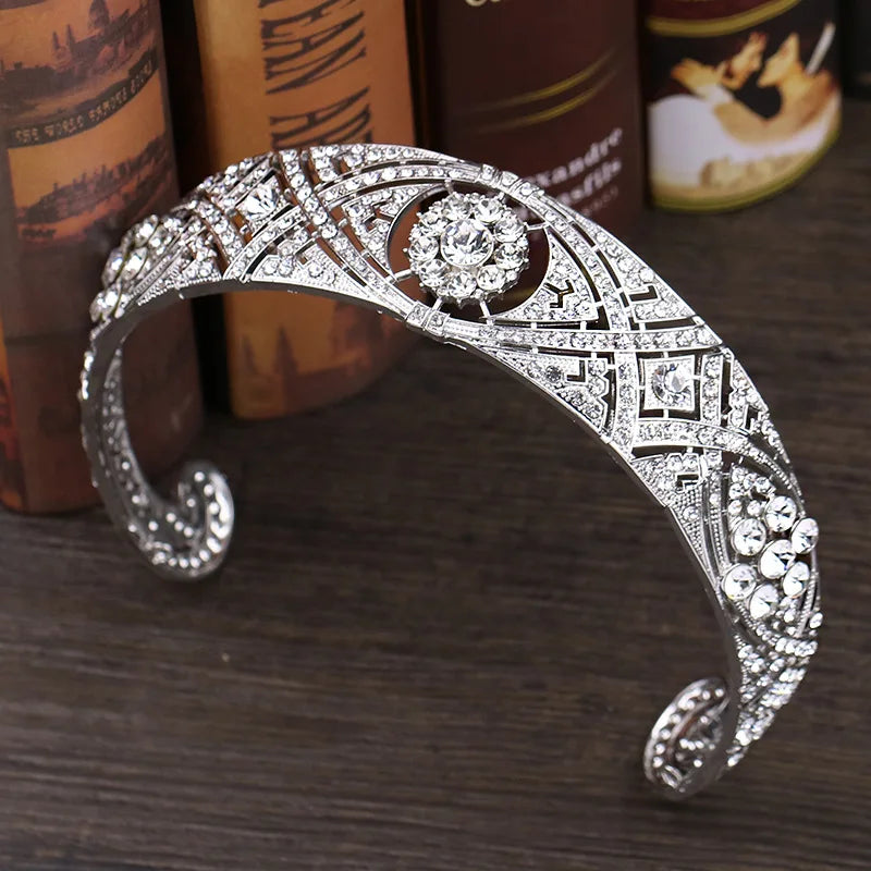 Royal Rhinestone Crystal Wedding Tiara Hair Jewelry Queen Crown Headband Bridal Hair Accessories Princess Hair Bands