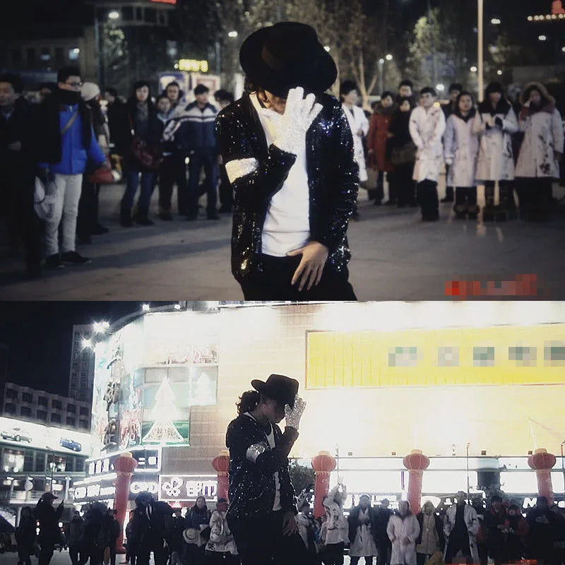 Rare Handmade MJ Michael Jackson Crystals Glove Silver Dazzle Billie Jean for Impersonator Party Performance Audlts